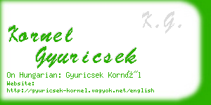 kornel gyuricsek business card